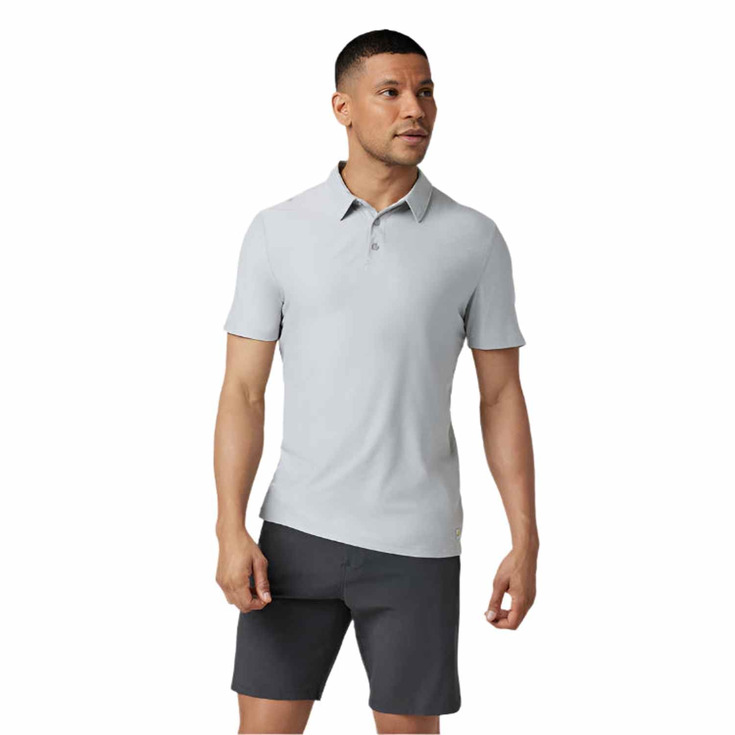 Men’s Strato Tech Polo Vuori - PLATINUM HEATHER / S
