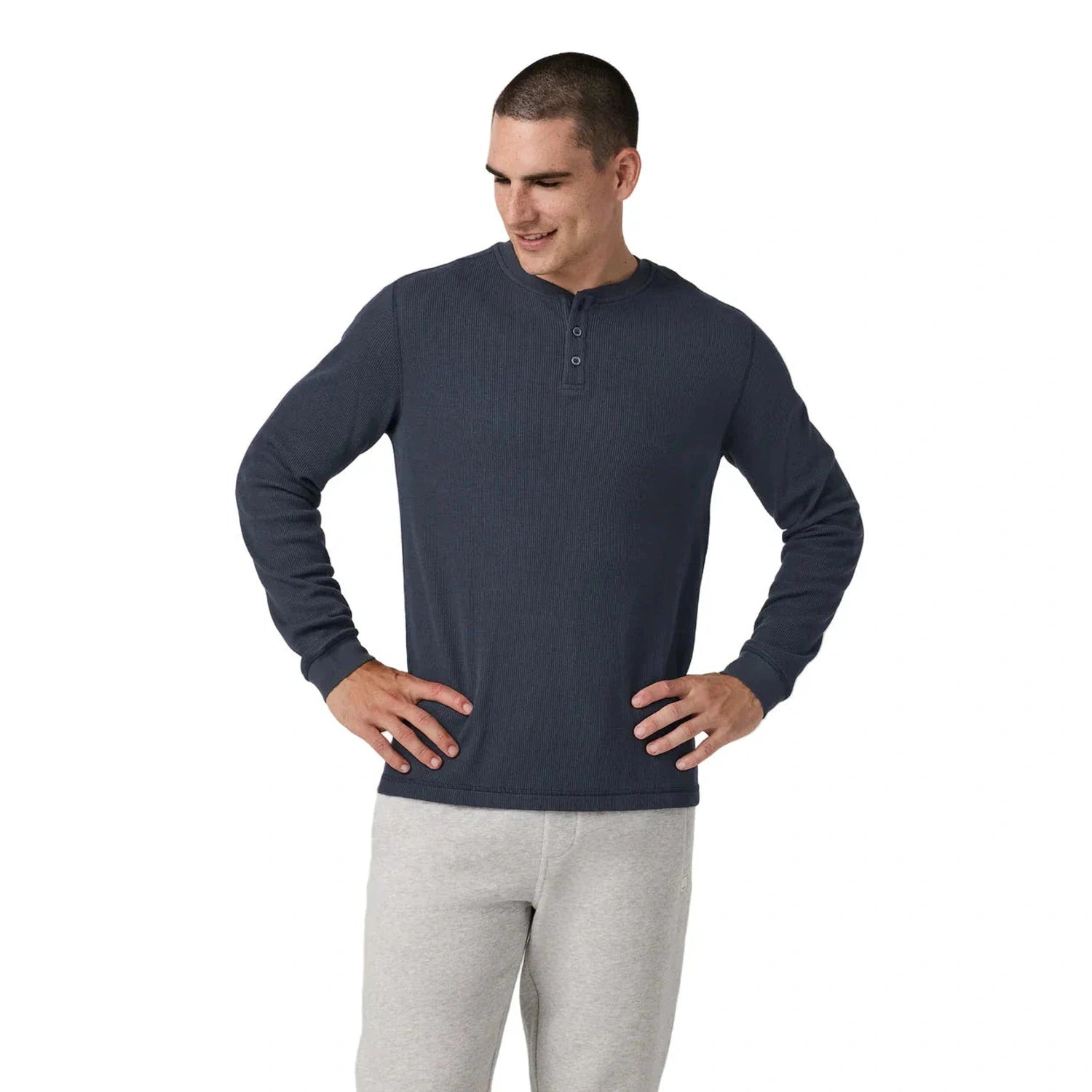 Men’s Waffle Henley Vuori - NVY NAVY / S
