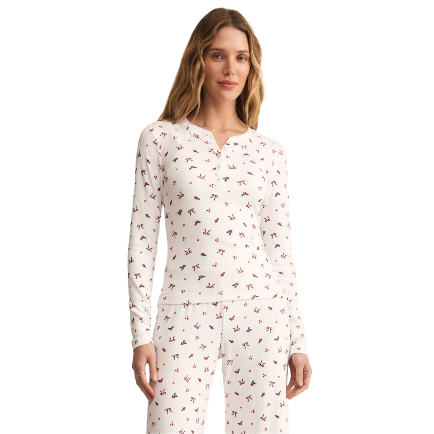 Women’s Holly Long Sleeve Pointelle Top Z Supply - WHT