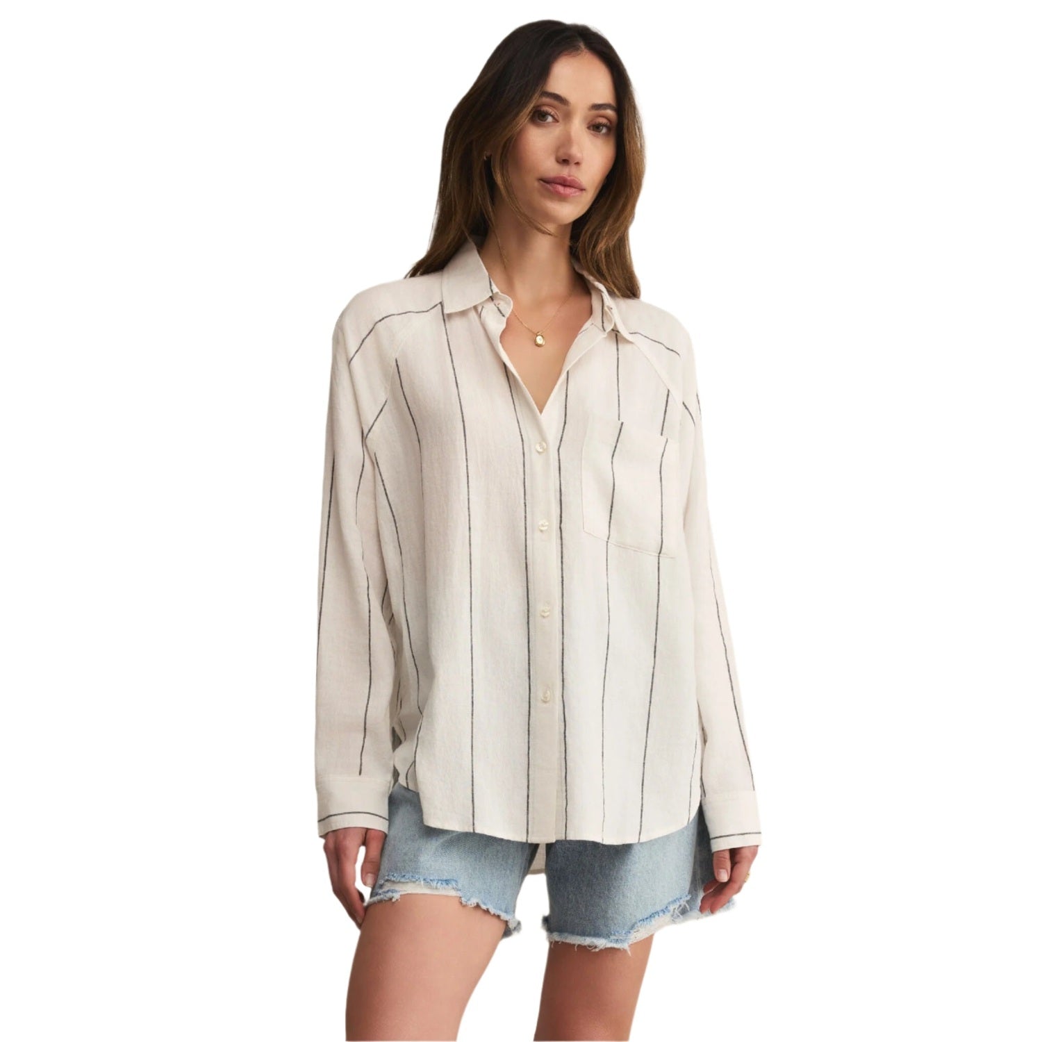 Women’s The Perfect Linen Top Z Supply - WHT WHITE / XS