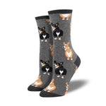 Women’s Corgi Butt Socks Socksmith - CHH CHARCOAL HEATHER
